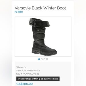 Pajar Varsovie Black Fur-Lined Winter Boots